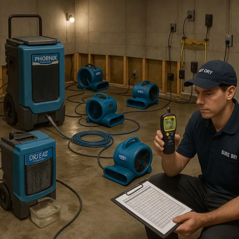 Structural Drying and Dehumidification process in Oklahoma County, OK